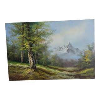 1970s Vintage Original Alpine Mountain Landscape Painting Signed Balla / Bella For Sale