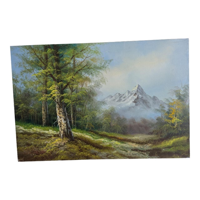1970s Vintage Original Alpine Mountain Landscape Painting Signed Balla / Bella For Sale
