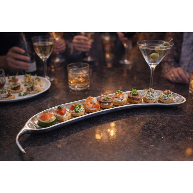 Contemporary Beatriz Ball 20” Sculptural Bean Pod Serving Tray - Great for Bite Size Food Like Sushi, Canapés & Hors D’oeuvres. See Photos! Discontinued. For Sale - Image 3 of 8