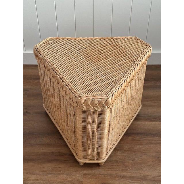 Vintage Brown Jordan Braided Wicker Side Tables, Pair For Sale - Image 15 of 17