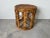 Wood Vintage Boho Chic Tortoise Shell Finish Bamboo Cane Top Drum Side Table/ Sold For Sale - Image 7 of 8