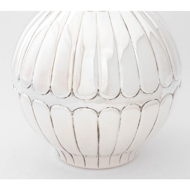 Contemporary Italian Handmade Silver Globular Vase For Sale - Image 3 of 8