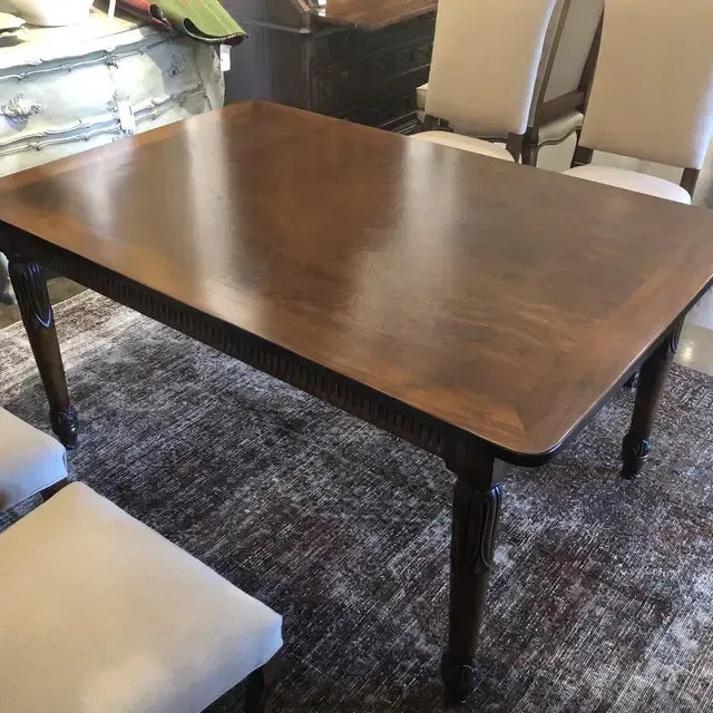 1990s Traditional Rectangular Hand Carved Dining Table For Sale In Dallas - Image 6 of 11