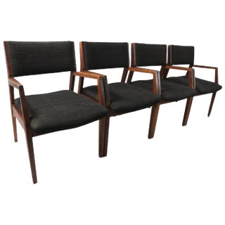 Set of 4 Mid Century Dining Chairs After Risom For Sale
