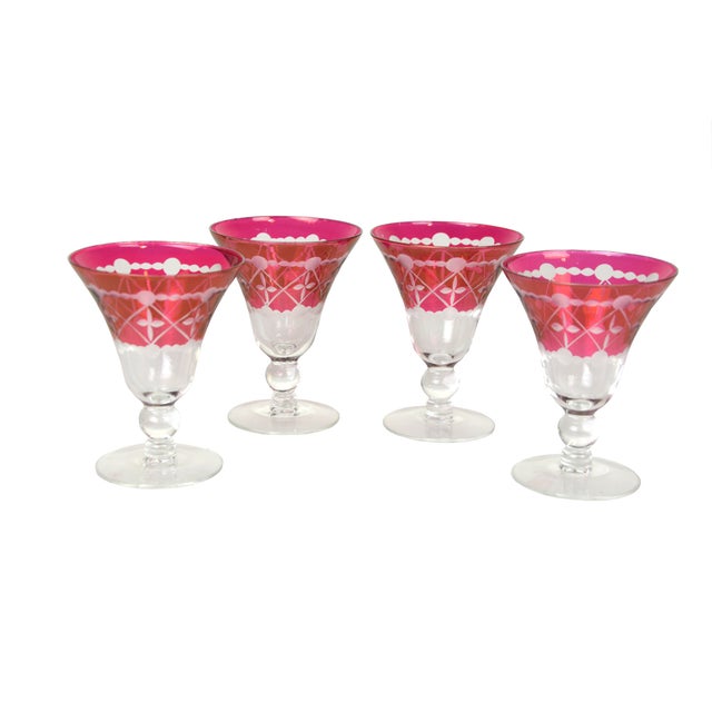 Vintage European Cordial Glasses Set of 4 Chairish