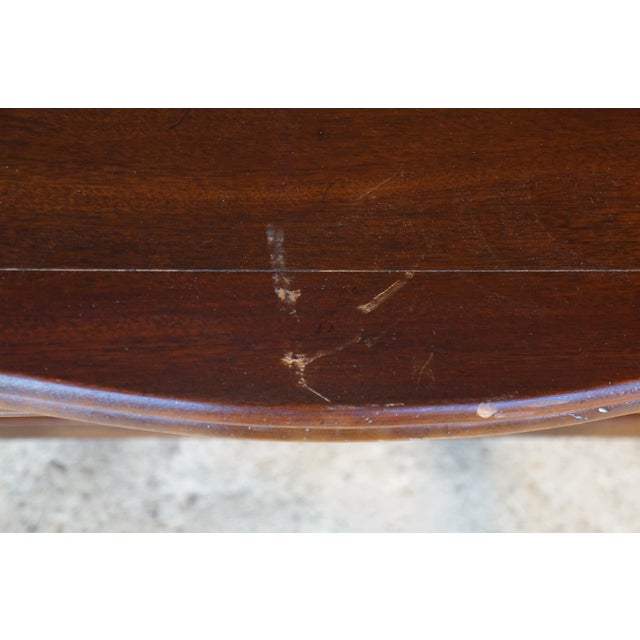 Vintage Hekman Georgian Style Mahogany Flip Top Game Card Hall Console Table For Sale - Image 9 of 17