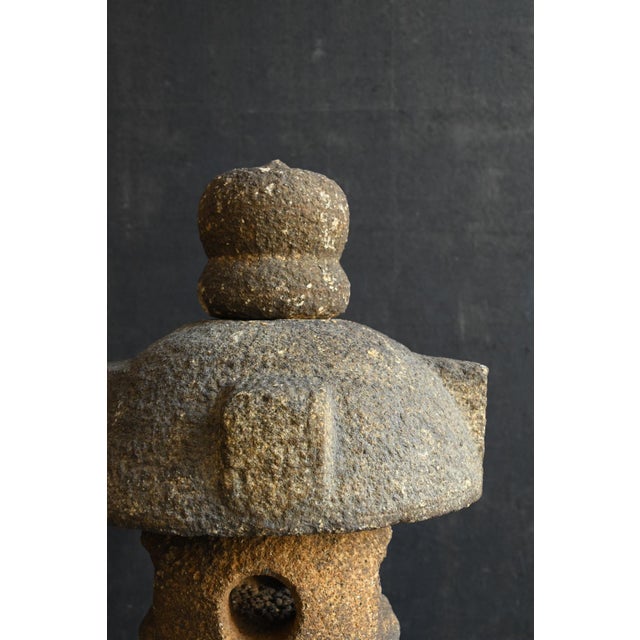 Antique Japanese Granite Stone Lantern / Taisho-Showa Era / Garden Ornament For Sale - Image 12 of 17