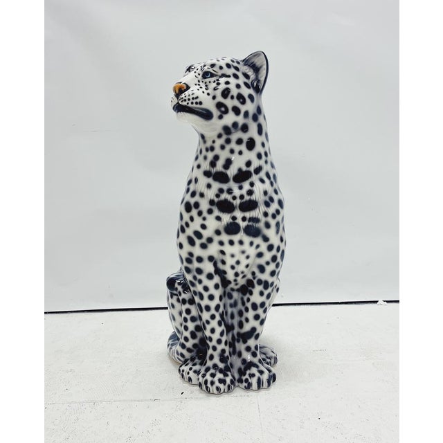 Early 21st Century Snow Leopard Ceramic Figurine by Ceramiche Boxer For Sale - Image 5 of 7