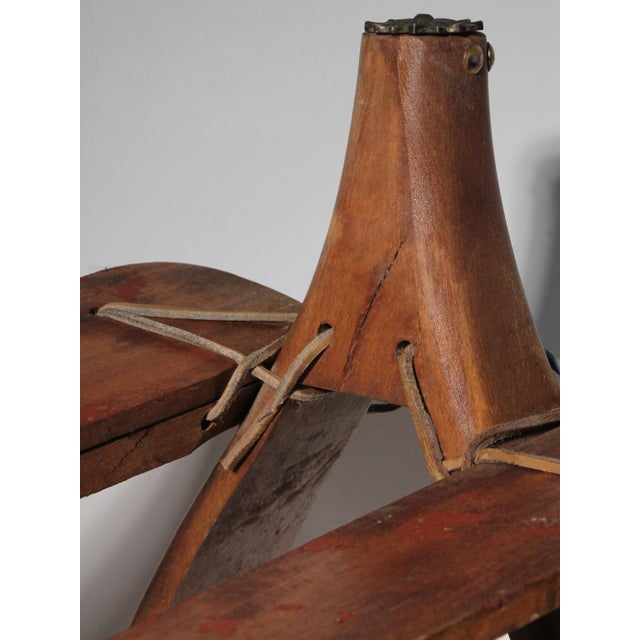 Cowhide Camel Saddle Stool, 1950 For Sale - Image 4 of 9