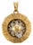 18k Yellow & White Gold Rotating Zodiac Sign Diamond Sun Motif Medal Pendant For Sale