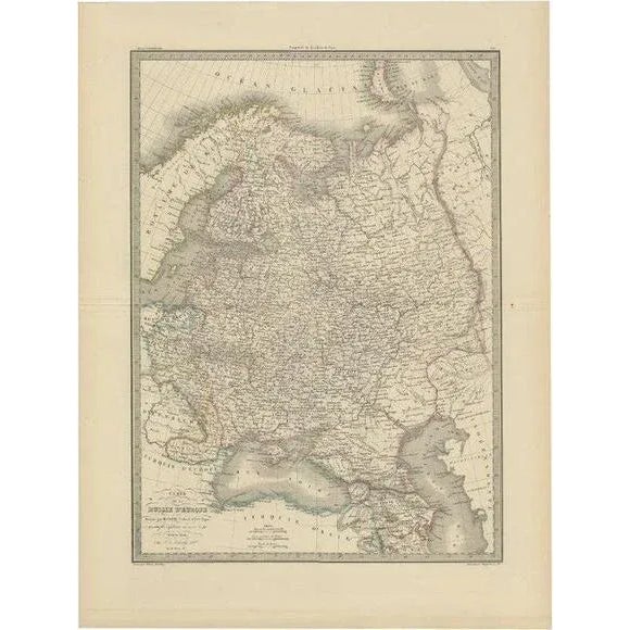 Mid 19th Century Antique Map of Russia in Europe, 1842 For Sale - Image 5 of 5