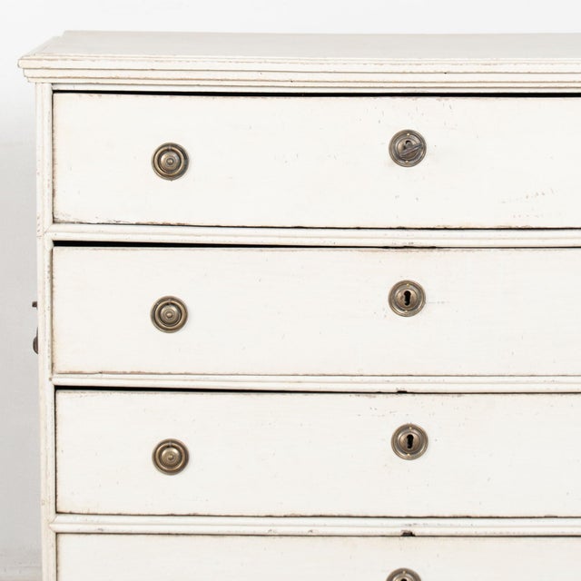 White 19th Century White Swedish Pine Chest of Four Drawers For Sale - Image 8 of 15