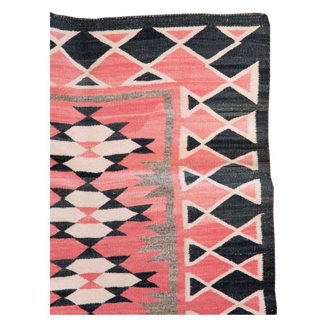 Tribal Galerie Shabab Collection Tribal Mid-20th Century Handmade American Navajo Flatwoven Throw Rug For Sale - Image 3 of 9