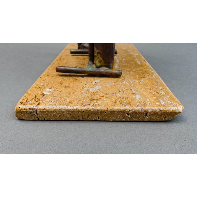Jim Lewk Signed Brutalist Cpa Copper Art Sculpture with Marble Base For Sale - Image 9 of 12