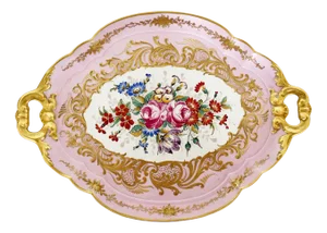 Antique French Limoges Pink Tray, 1890s