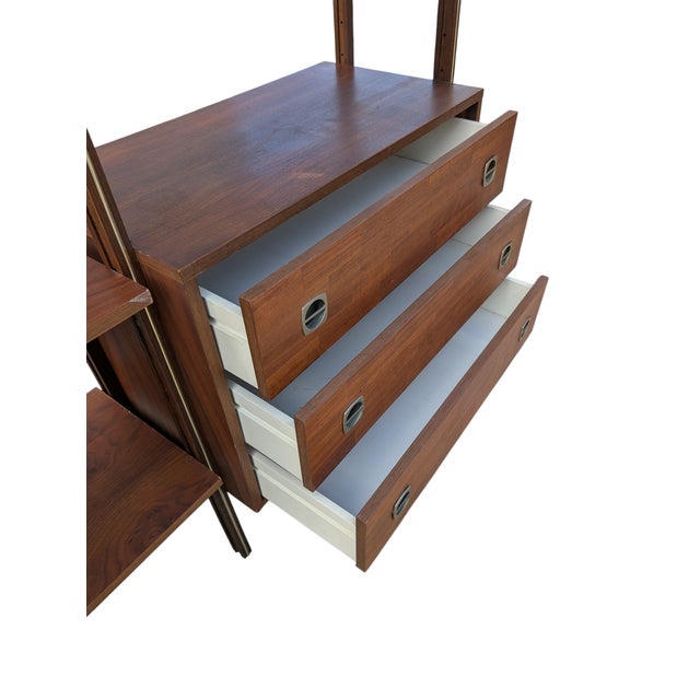 Wood 1970's Ello Mid Century Modern Walnut Cabinets - A Pair For Sale - Image 7 of 12