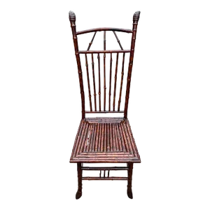English Bamboo Desk Chair with Faux Tortoise Finish