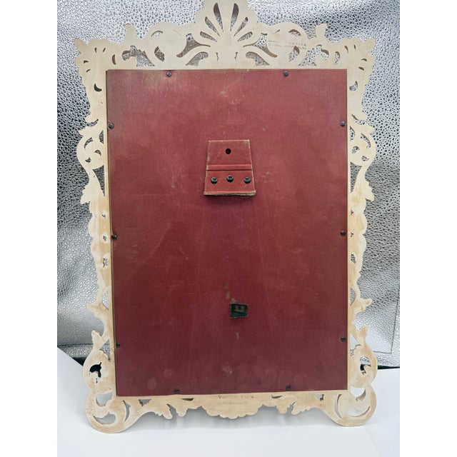 Beige Vintage Syroco Hollywood Regency Ornate Rococo Wall Mirror For Sale - Image 8 of 8