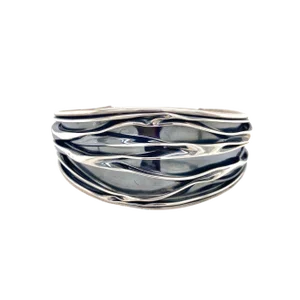 Artisan Designed Modern Sterling Silver Cuff Bracelet