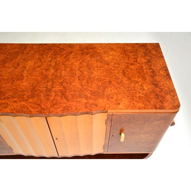 1930s Art Deco Burr Walnut and Sycamore Sideboard, 1930s For Sale - Image 5 of 11