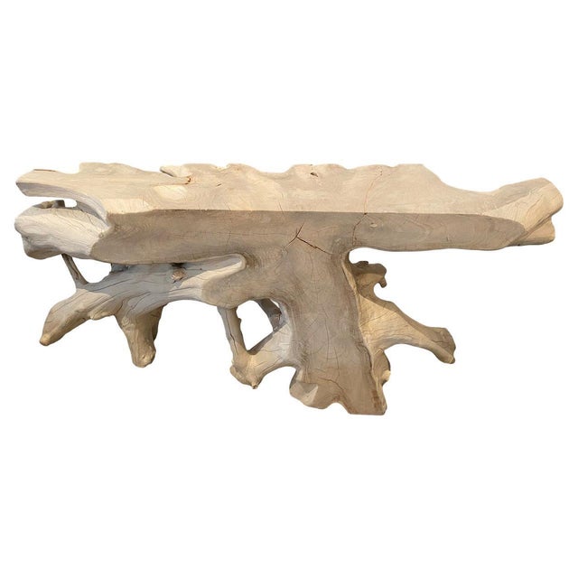 Ivory Andrianna Shamaris St. Barts Teak Wood Console For Sale - Image 8 of 18