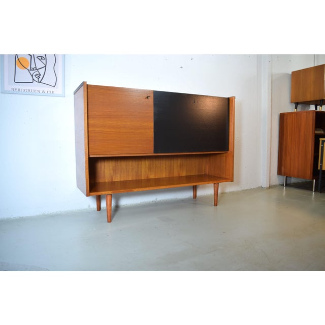 Black Mid-Century Teak Sideboard by Sen Contal, 1960s For Sale - Image 8 of 8