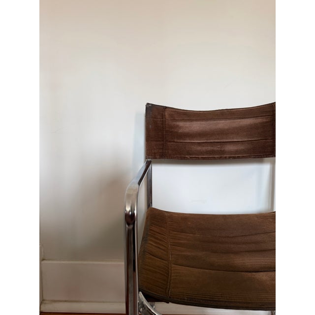 1970s MCM Chrome & Velvet Chairs For Sale In Savannah - Image 6 of 8