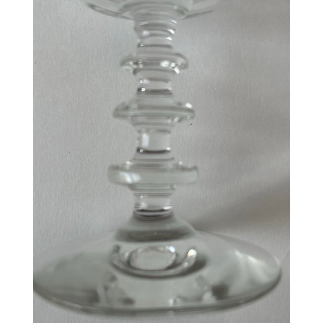 Mid-Century Modern Libbey 1940s Rock Sharpe Leaf Pattern Champagne Liquor Cocktail Glasses- Set of 10 For Sale - Image 3 of 12