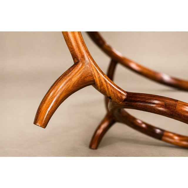 Round Coffee Table in Caviúna Wood & Glass by Giuseppe Scapinelli, Brazil, 1950s For Sale - Image 11 of 18