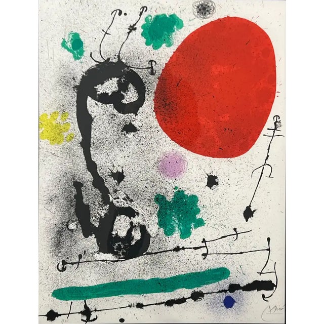 A striking lithograph titled Migratory Bird by celebrated Spanish artist Joan Miró ( Spain 1893- 1983) , executed in...