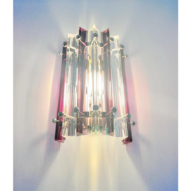 Italian Murano Glass Wall Sconces in the style of Venini, 1990s, Set of 2 For Sale - Image 14 of 16