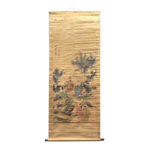 Chinese Ink Brush Seven Sages of the Bamboo Grove Scroll Painting Wall Art