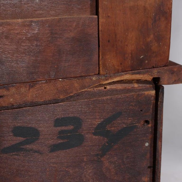 Antique Eastlake Walnut Cylinder Roll Top Paneled Secretary Desk C1890 For Sale - Image 14 of 18