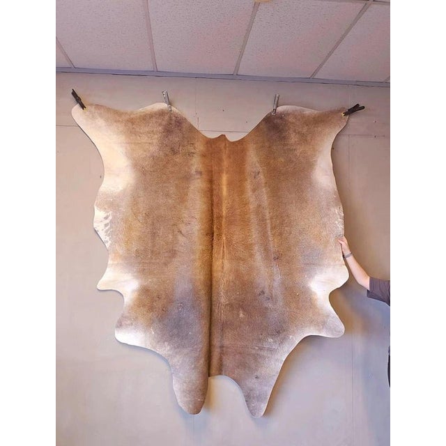 Large Beige and Brown Cowhide Rug For Sale - Image 18 of 18