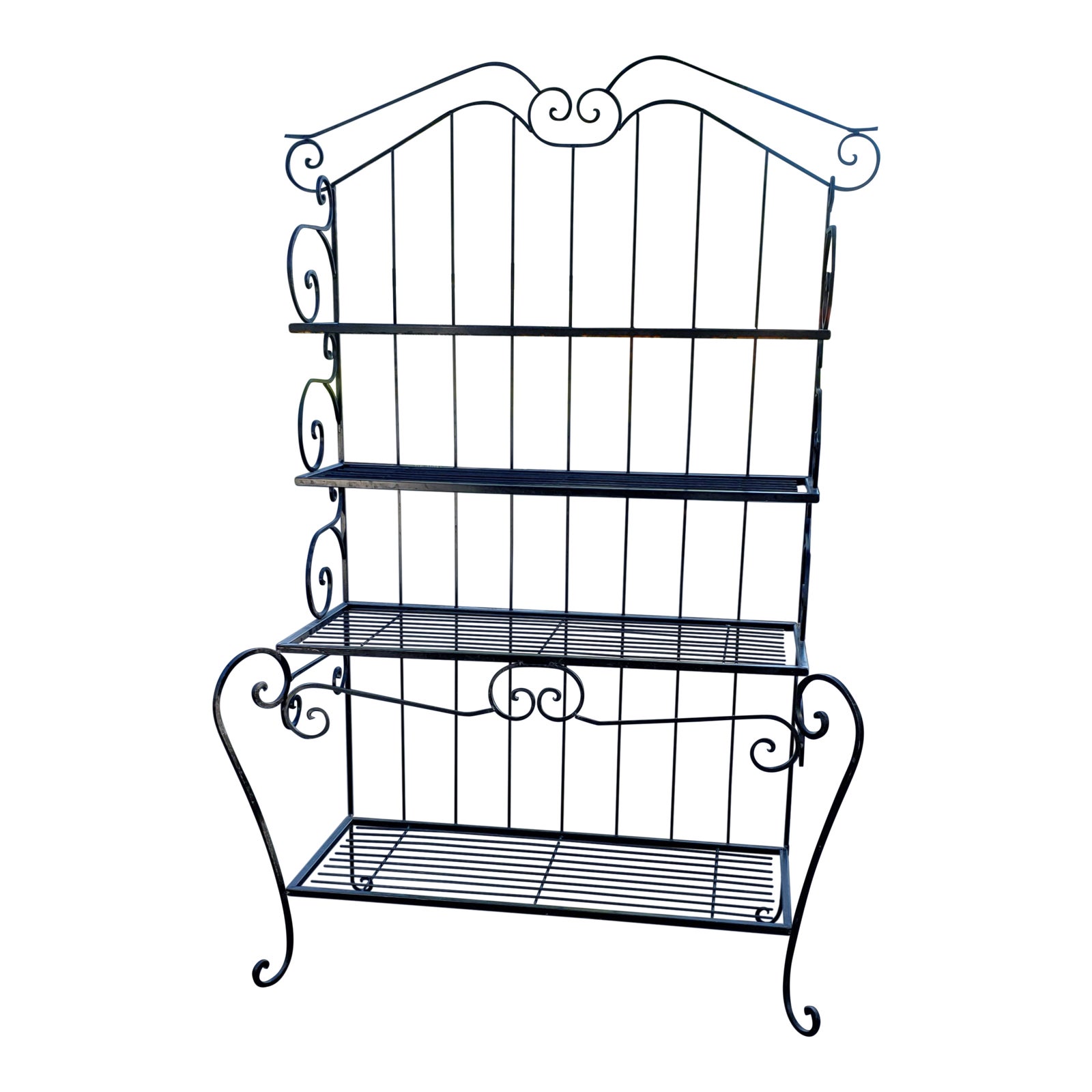 Mid 20th Century Black Wrought Iron Bakers Rack Chairish