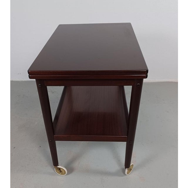 Fully Restored Rungstedlund Mahogany Multifunctional Side Table by Ole Wanscher, 1960s For Sale - Image 6 of 12