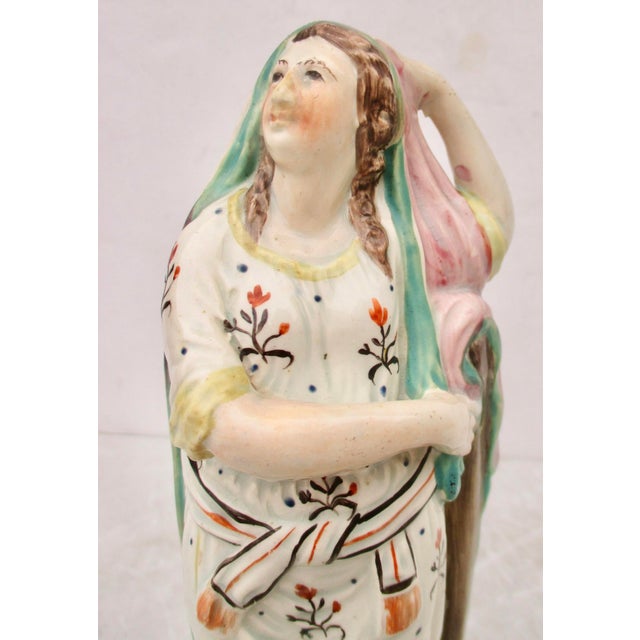 19th Century Staffordshire Pearlware Neoclassical Figure, Hope With an Anchor For Sale - Image 4 of 8