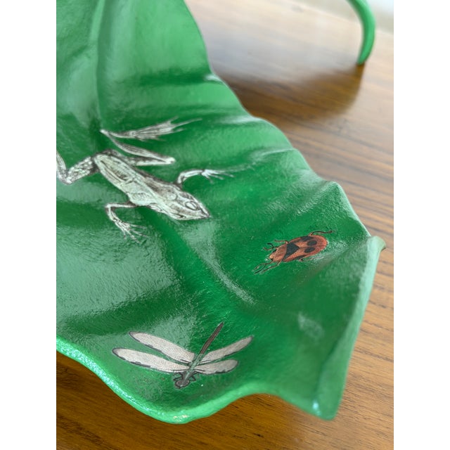 Whimsical, sculptural and just the right amount of quirky. Vintage metal centerpiece bowl formed in an organic leaf shape...