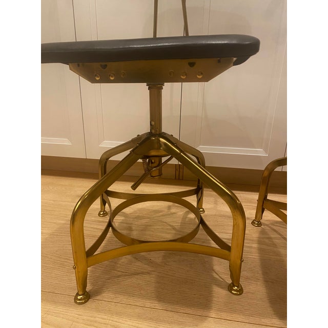 Restoration Hardware Restoration Hardware 1940’s Style Vintage Toledo Bar Stools- Set of 2 For Sale - Image 4 of 11