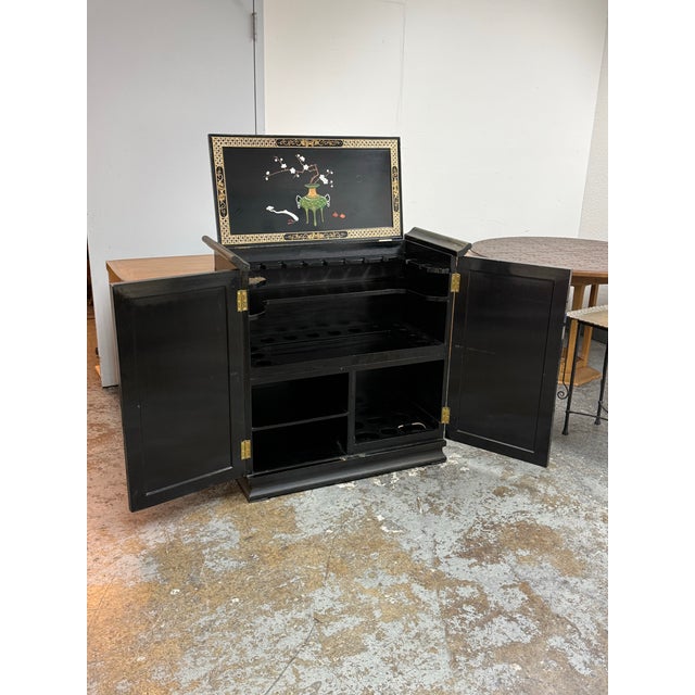 Lacquered Chinoiserie Dry Bar, Vintage For Sale - Image 11 of 12