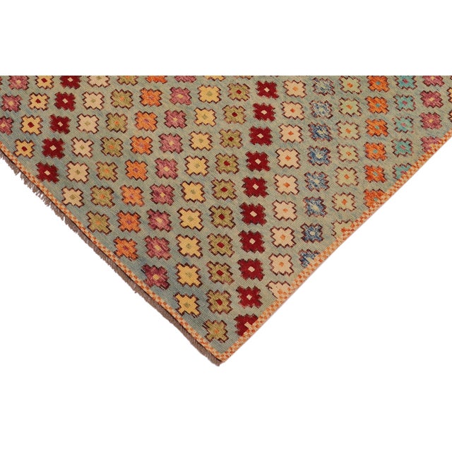 Modern Balochi Blue/Red Wool Rug - 4'9''x8'0'' For Sale - Image 4 of 11