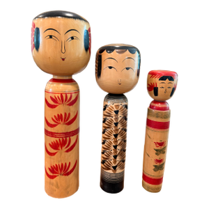 1960s Large Signed Japanese Kokeshi Dolls – Set of 3