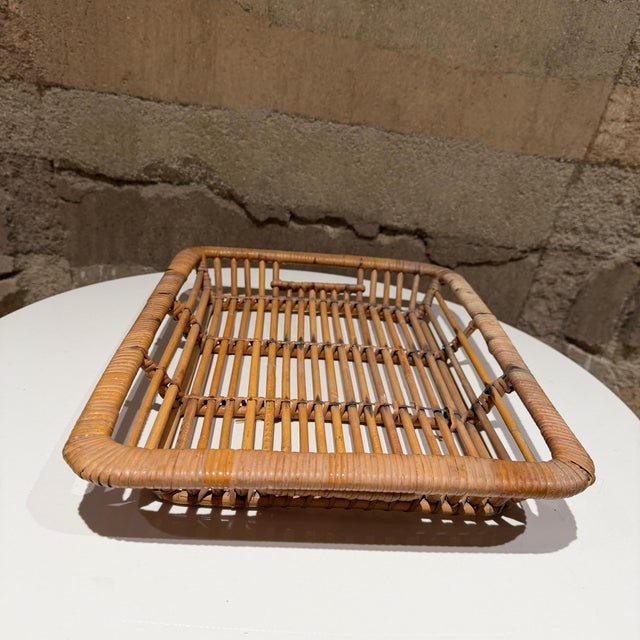 For your consideration, a vintage rattan tray designed and produced by Artek in Finland during the 1960s. Handwoven from...