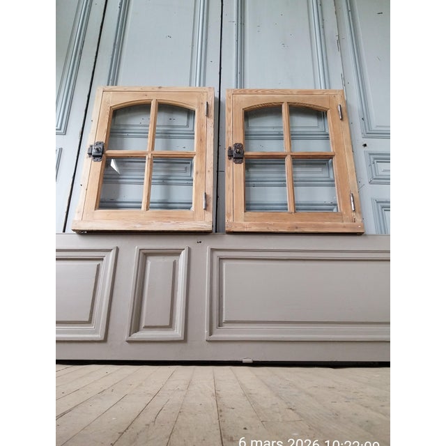 Arched Windows in Pine, Set of 2 For Sale - Image 5 of 10