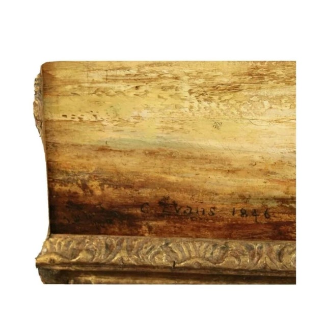 Realism 19th Large Premitive Landscape Painting Signed /Dated 1846 O/C With Original Magnificent Frame For Sale - Image 3 of 4