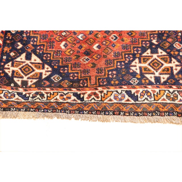 Vintage Hand-Knotted Persian Qashqai Rug 3'11" X 5'4" For Sale - Image 9 of 17