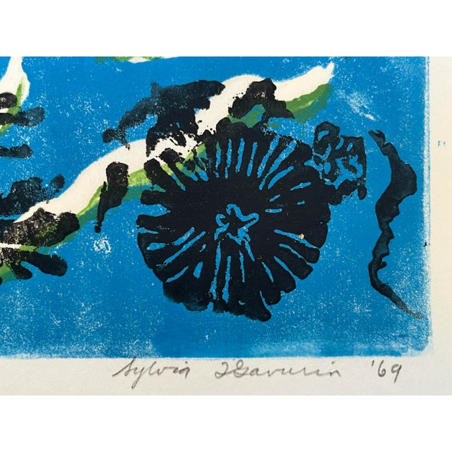 Original Expressionist Wood Block Print Marine Life by Sylvia T ...