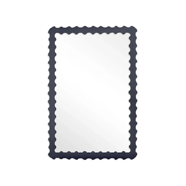 Contemporary Fleur Home Audubon Bamboo Rectangle Mirror in Hale Navy, 36x48 For Sale - Image 3 of 3