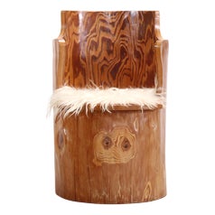 Swedish Pine Trunk Kubbstol Chair, 1960s For Sale