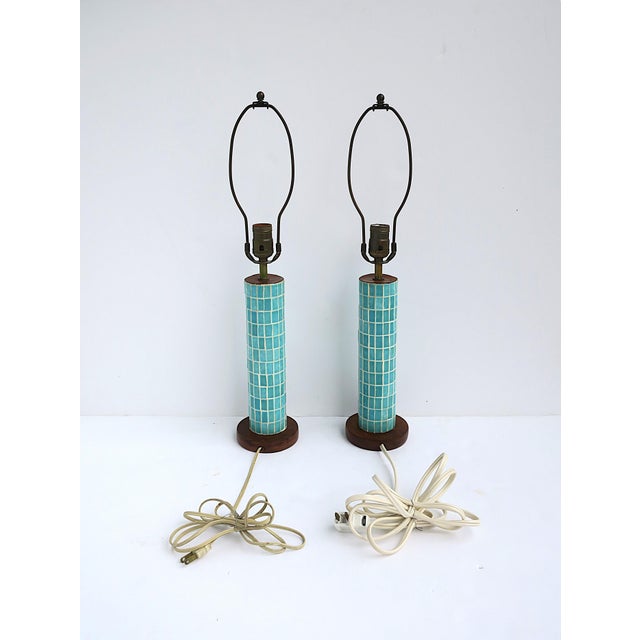 Tile Mosaic Table Lamps - A Pair For Sale - Image 10 of 11